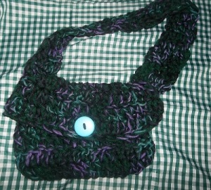 crochet purse green and purple sm