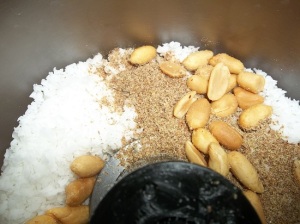 coconut flax peanut topping